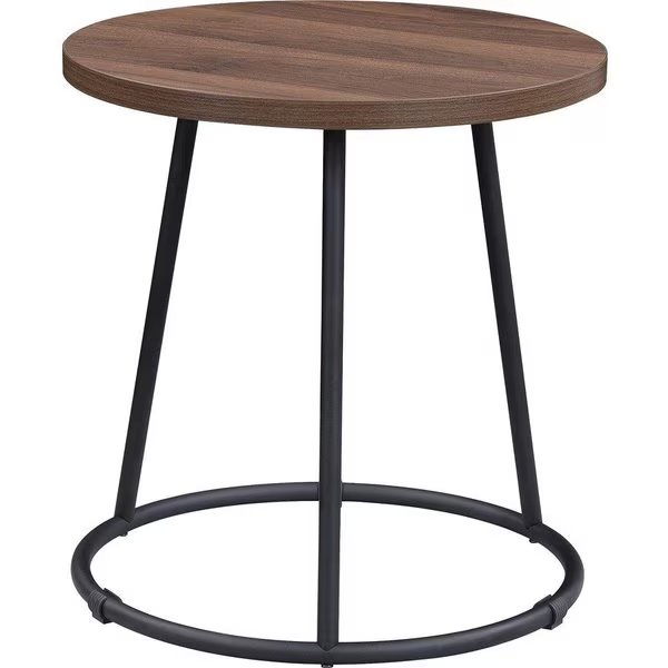 End Table, Round, Steel Base, 19